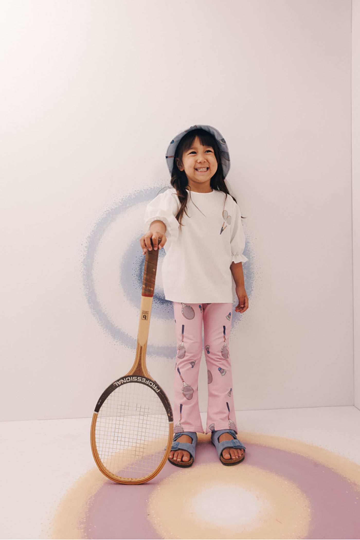 52A.FLARES_TENNIS_P # Kids Flare Leggings Tennis Pink