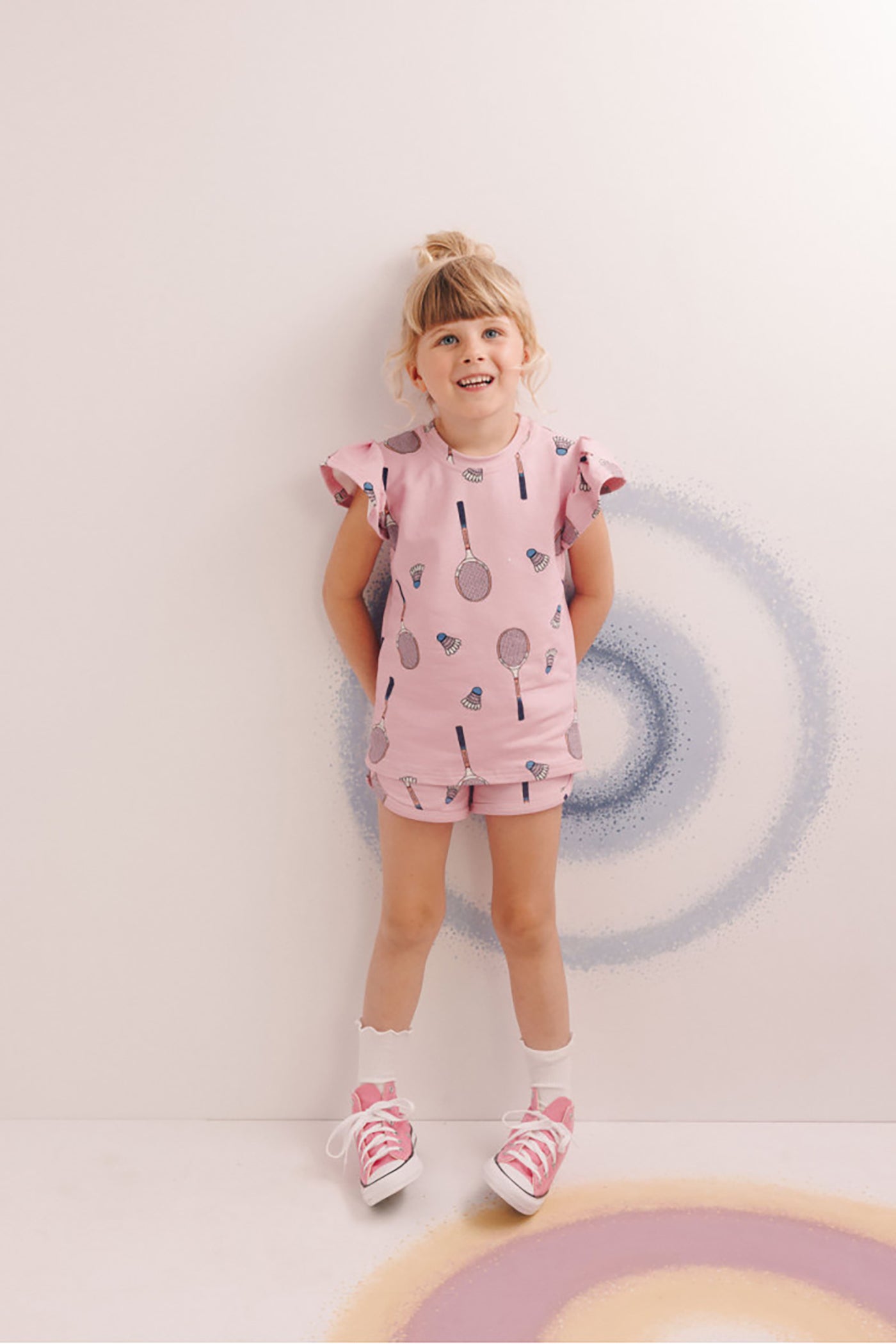 52A.FRILL_TANK_TENNIS_P # Kids T-Shirt with Frills Tennis Pink