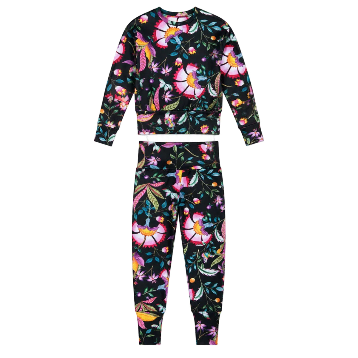 62B.TT26321914 # Παιδικό Σετ Φόρμες Growfit Berry Blossom Black