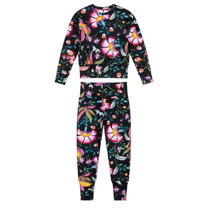 62B.TT26321914 # Παιδικό Σετ Φόρμες Growfit Berry Blossom Black