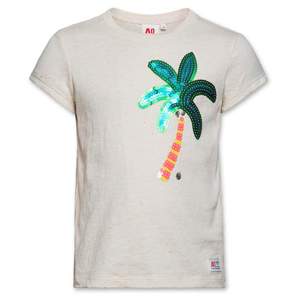 Παιδική Μπλούζα T-Shirt Sequin Palm Μπεζ