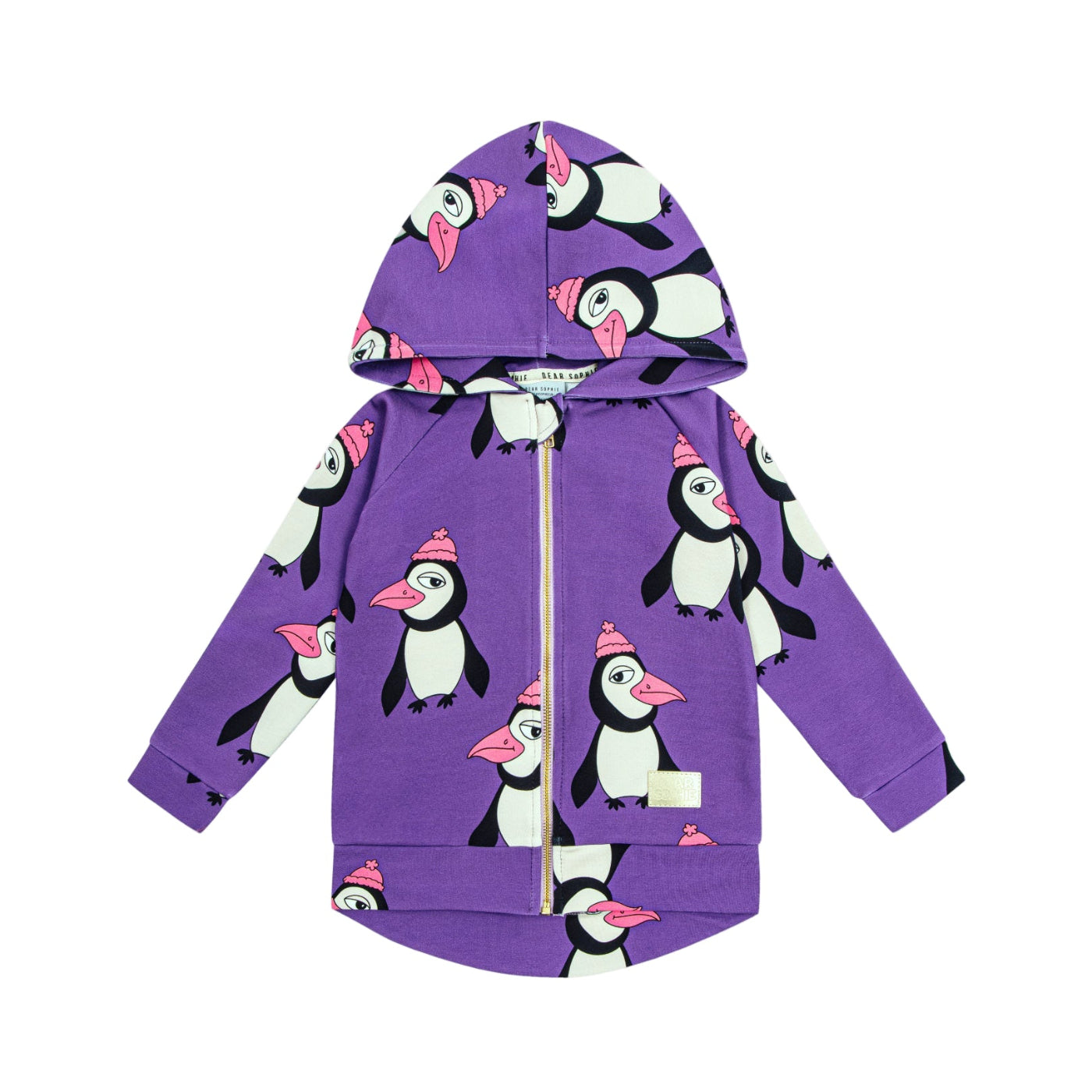 52B. PENGUIN VIOLET _HOODIE # Kid's Penguin Violet Hoodie