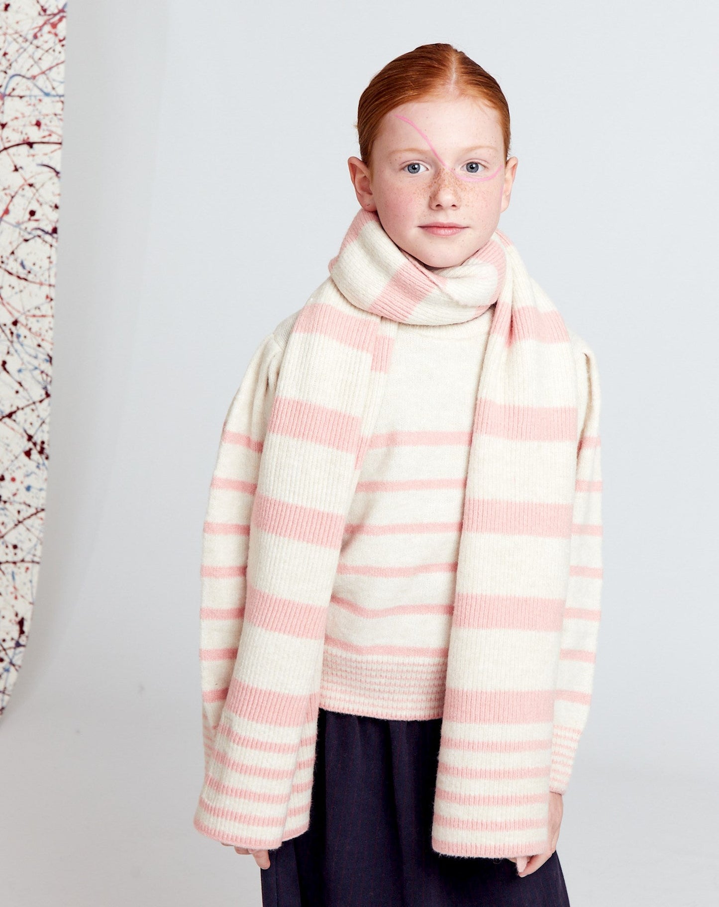 Παιδικό Κασκόλ Pink Stripes