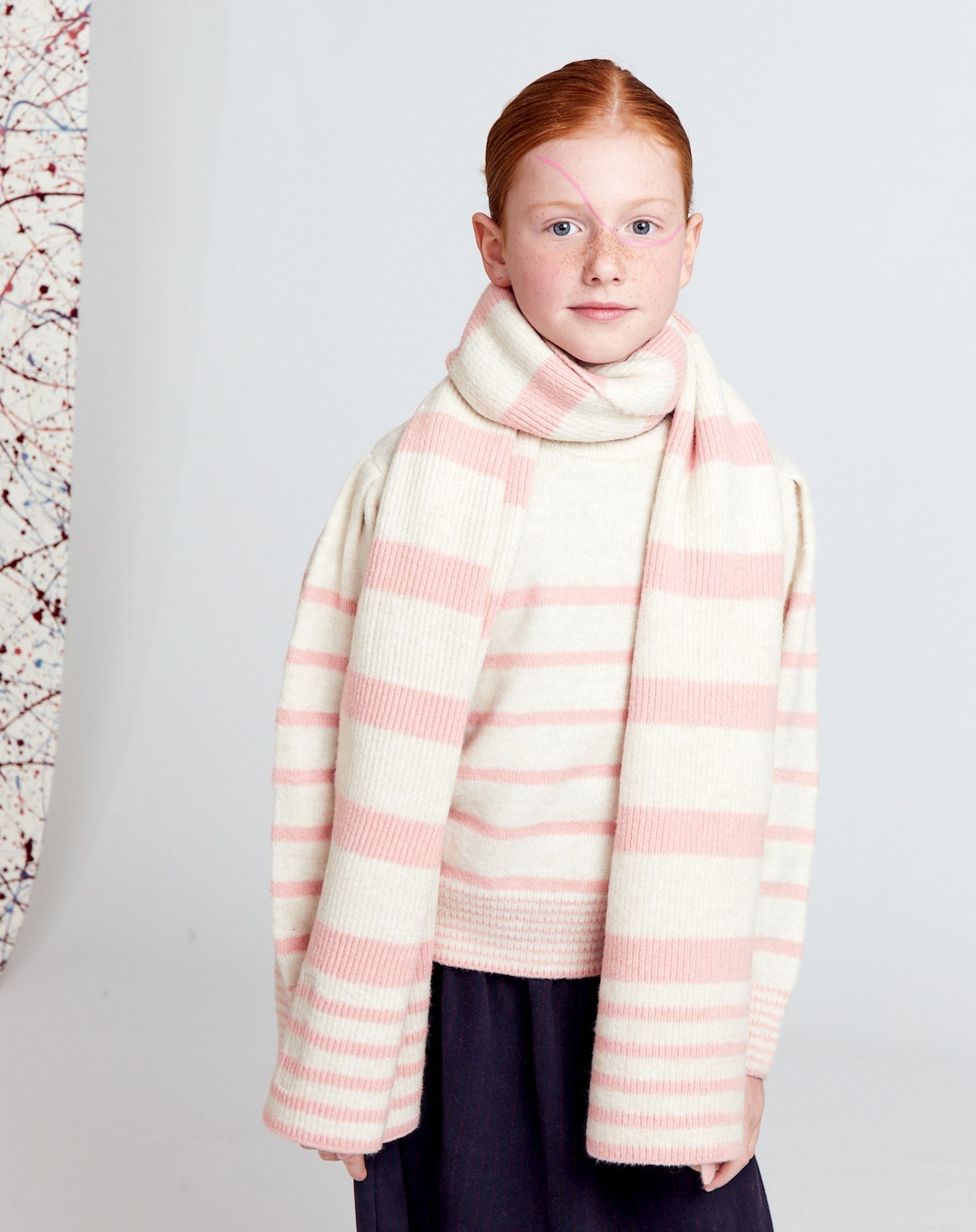 Παιδικό Κασκόλ Pink Stripes