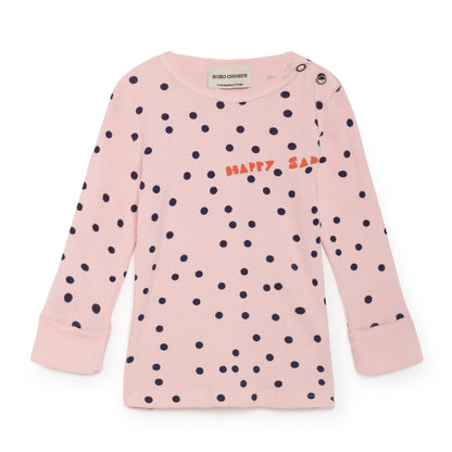 Βρεφική Μακρυμάνικη Μπλούζα Ροζ Πουά