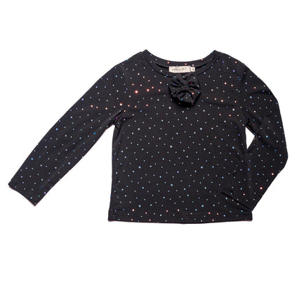 Kids Longsleeve Blouse Multi Foil Black