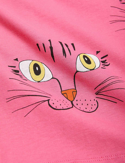 Παιδική Μακρυμάνικη Μπλούζα Cat Face Pink