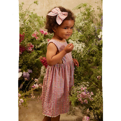 62A.GRI-S0078-BEBE # Baby Sleeveless Dress Aloisa Pink Pomelo Checkered