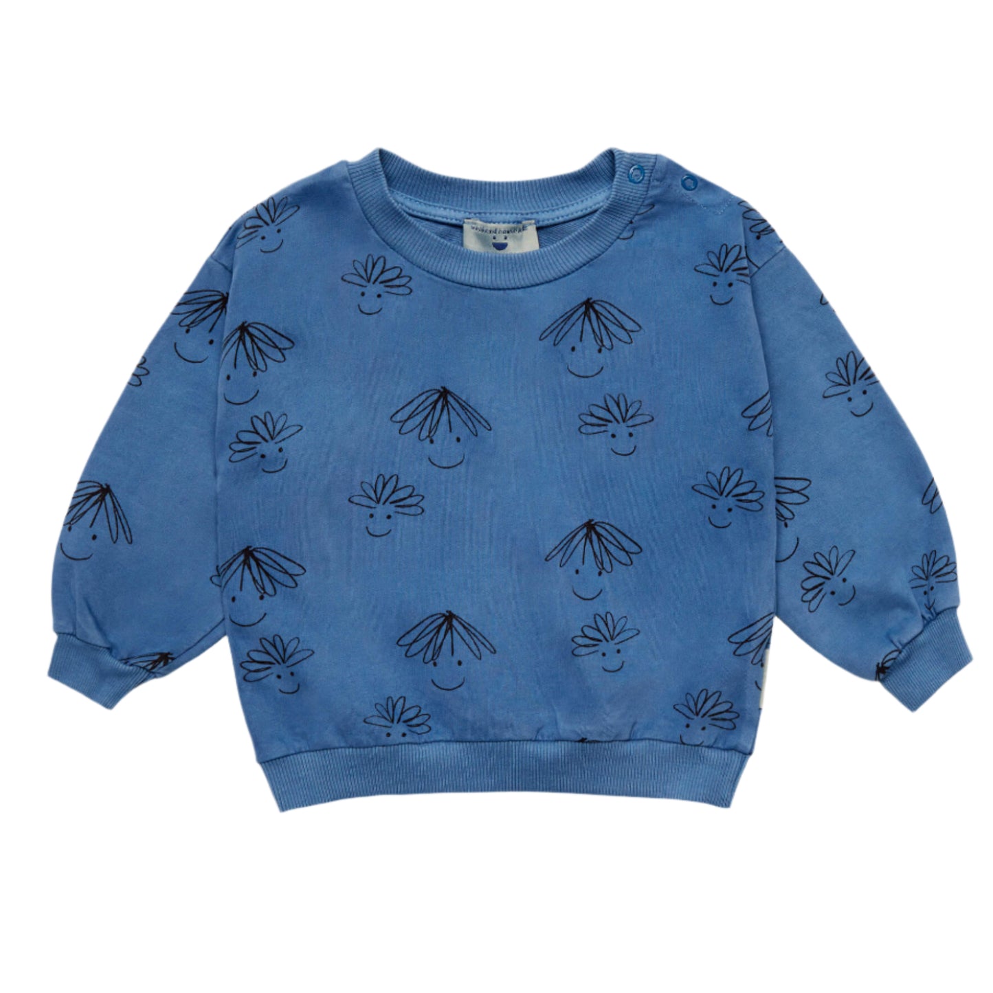 52A.WH25080 # Βρεφική Μπλούζα Φούτερ Happy Faces Vintage Blue