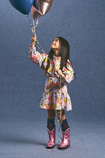 52B.25200049 # Παιδικό Μακρυμάνικο Πουκάμισο Roses Lilac