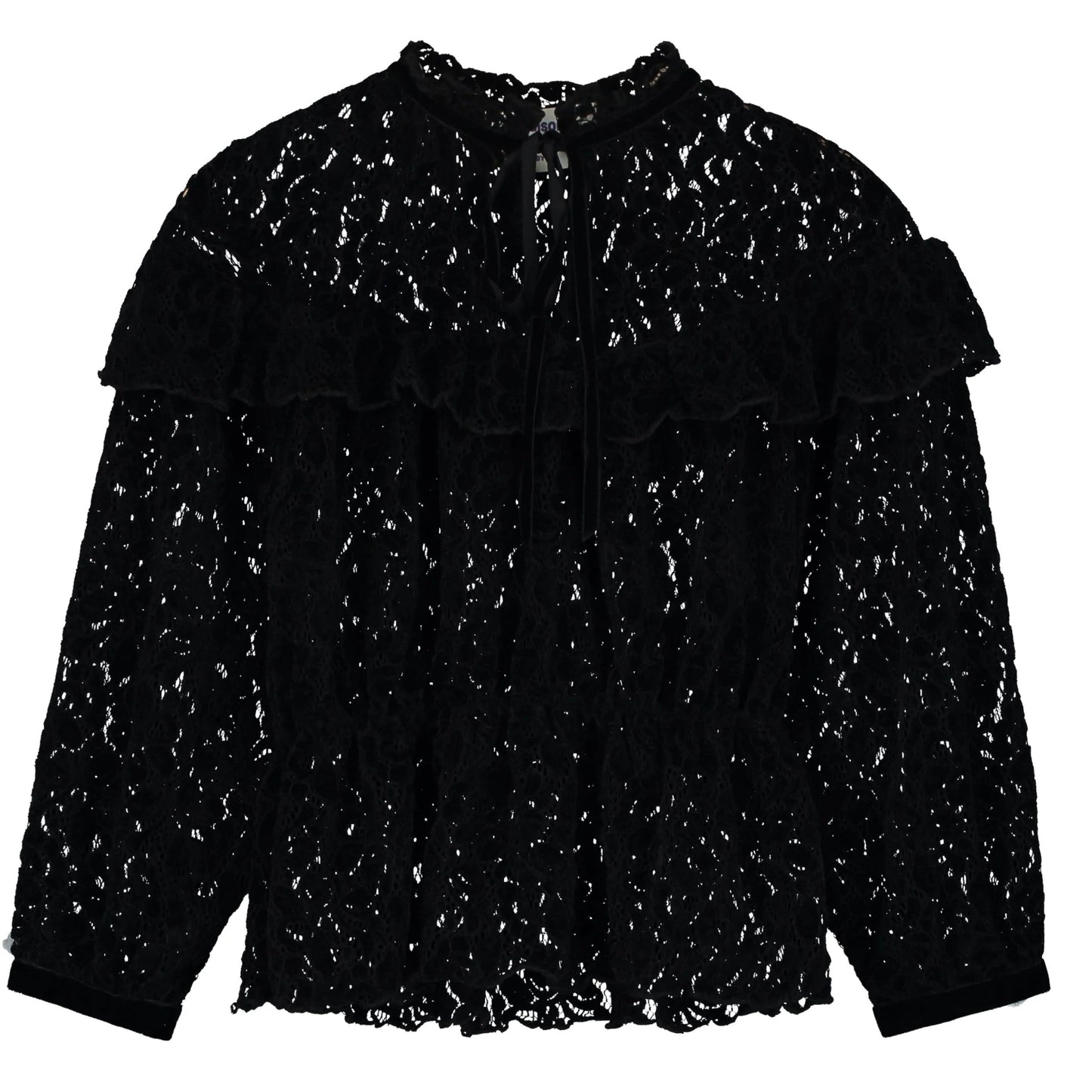 52B.25200051 # Παιδική Μακρυμάνικη Μπλούζα με Δαντέλα Chenille