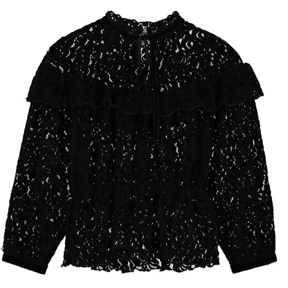 52B.25200051 # Παιδική Μακρυμάνικη Μπλούζα με Δαντέλα Chenille