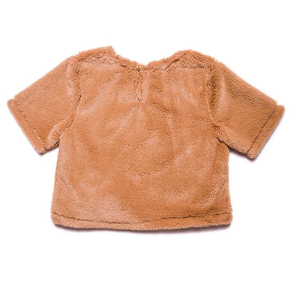 Kids Faux Fur Blouse Brown