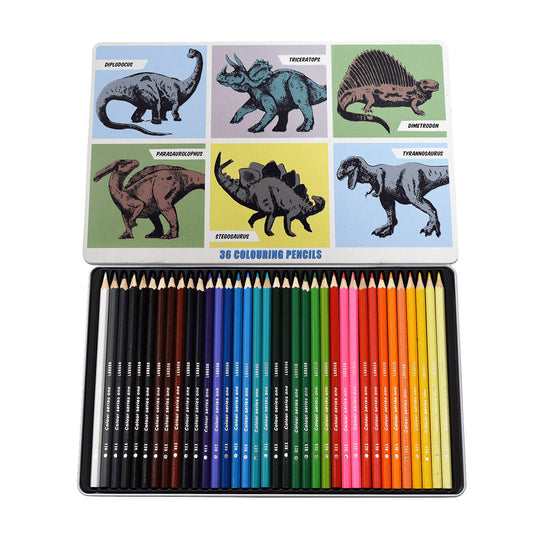 Σετ 36 Ξηλομπογιές σε Κασετίνα Prehistoric Land