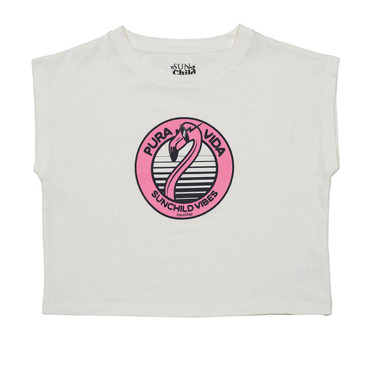 52A.FLAMINGO_3005_Milk # Παιδική Μπλούζα Flamingo Milk