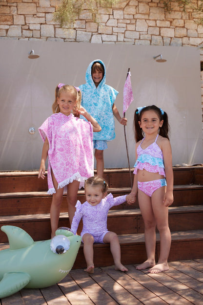 52A.S5AP908L # Kids Poncho Towel Paisley Lilac