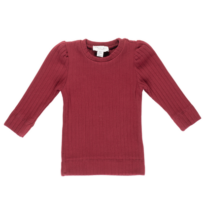 52B.41210122033 # Βρεφική Μακρυμάνικη Μπλούζα Ριμπ Burgundy