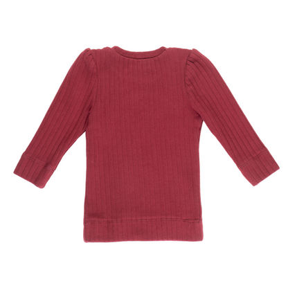 52B.41210122033 # Βρεφική Μακρυμάνικη Μπλούζα Ριμπ Burgundy