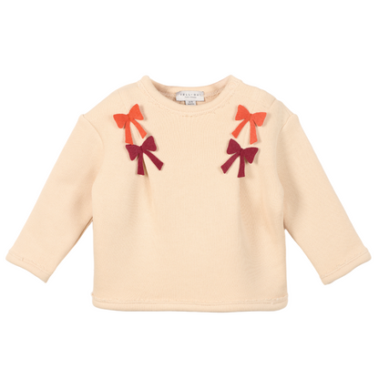 52B.41210122207 # Βρεφική Μπλούζα Φούτερ Μουλινέ Με Φιόγκους