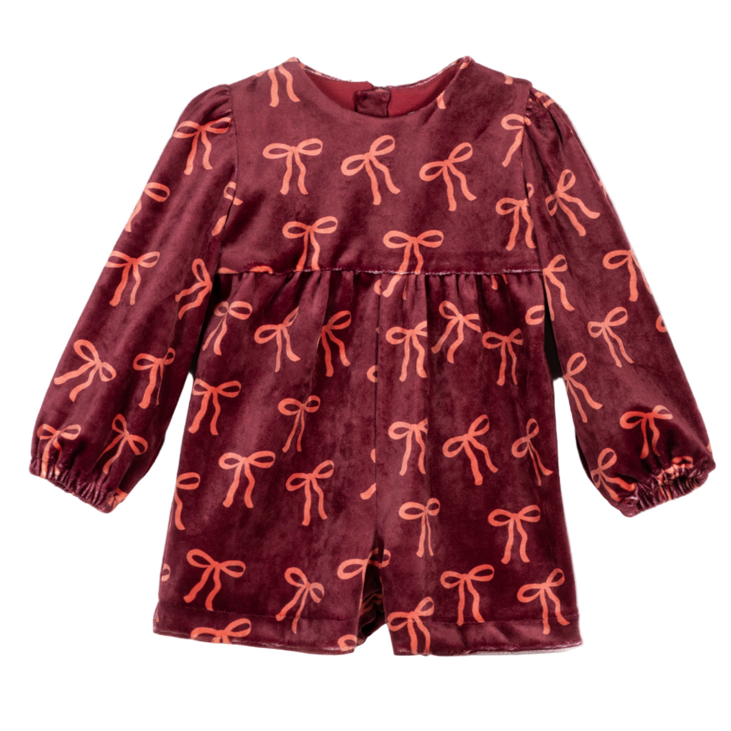 52B.41210142003 # Βρεφική Βελούδινη Ολόσωμη Φόρμα Bow