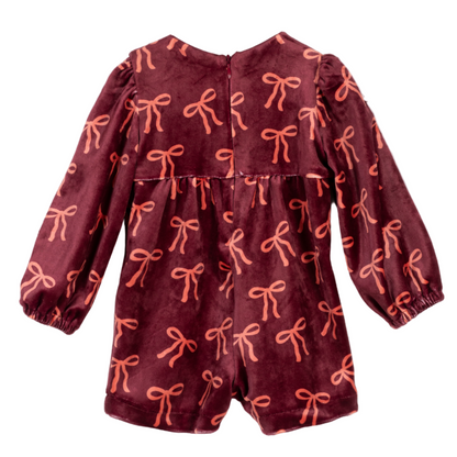 52B.41210142003 # Βρεφική Βελούδινη Ολόσωμη Φόρμα Bow