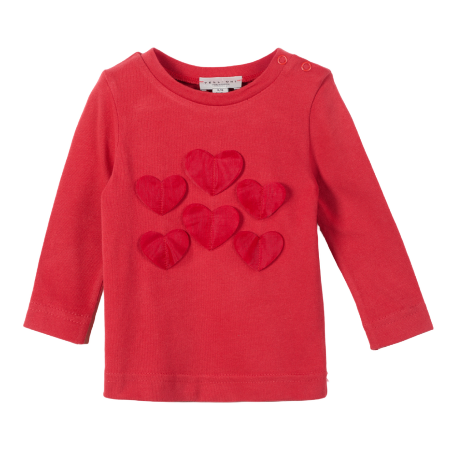 52B.41210222013 # Βρεφική Μακρυμάνικη Μπλούζα Με Καρδιές Κόκκινη