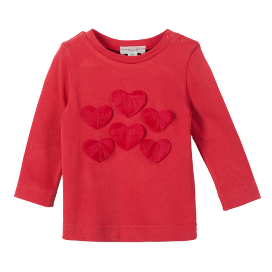 52B.41210222013 # Βρεφική Μακρυμάνικη Μπλούζα Με Καρδιές Κόκκινη