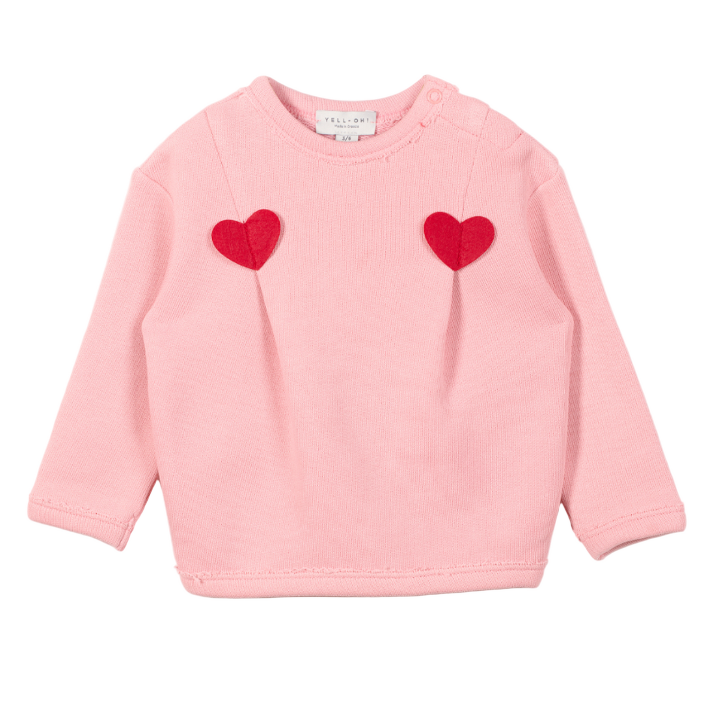 52B.41210222209 # Βρεφική Μπλούζα Φούτερ Μουλινέ Με Καρδιές