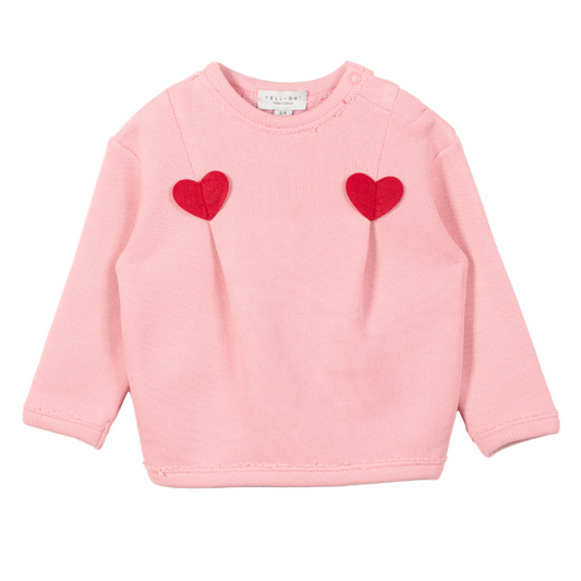 52B.41210222209 # Βρεφική Μπλούζα Φούτερ Μουλινέ Με Καρδιές
