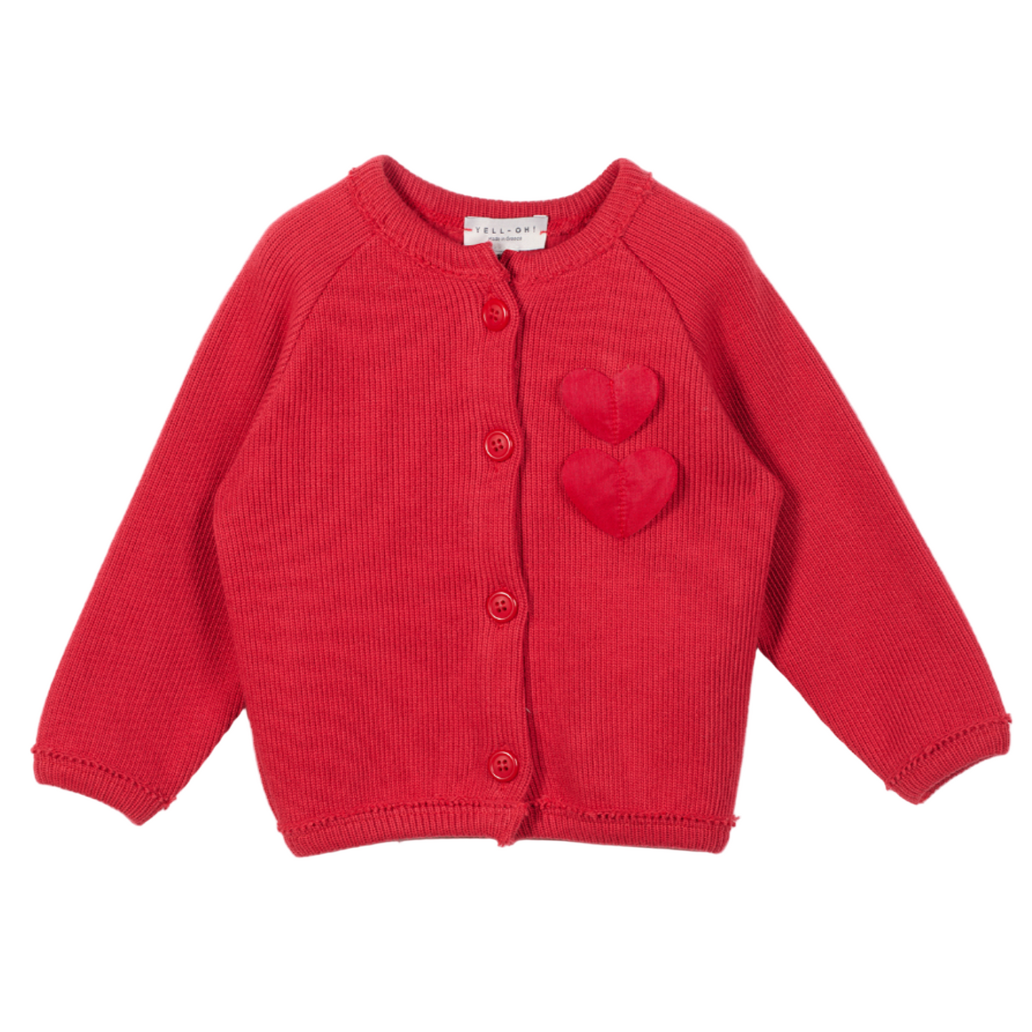 52B.41210260003 # Βρεφική Πλεκτή Ζακέτα Hearts Κόκκινη