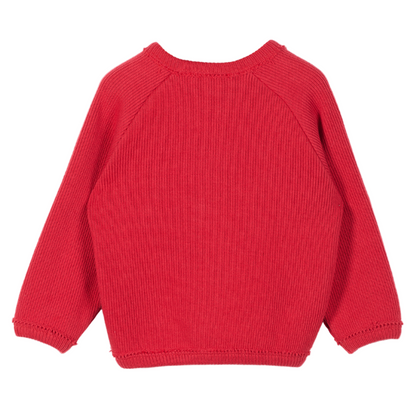 52B.41210260003 # Βρεφική Πλεκτή Ζακέτα Hearts Κόκκινη
