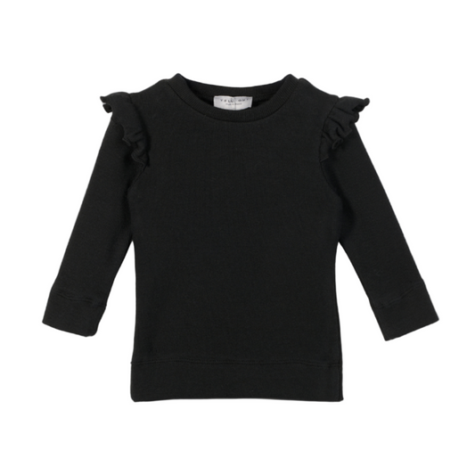 52B.41210322002 # Βρεφική Μακρυμάνικη Μπλούζα Ριμπ Μαύρη