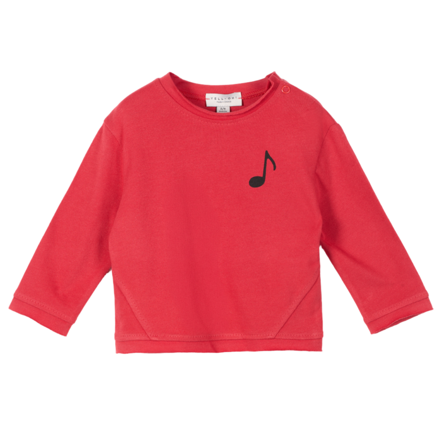 52B.41211222023 # Βρεφική Μακρυμάνικη Μπλούζα Note Red