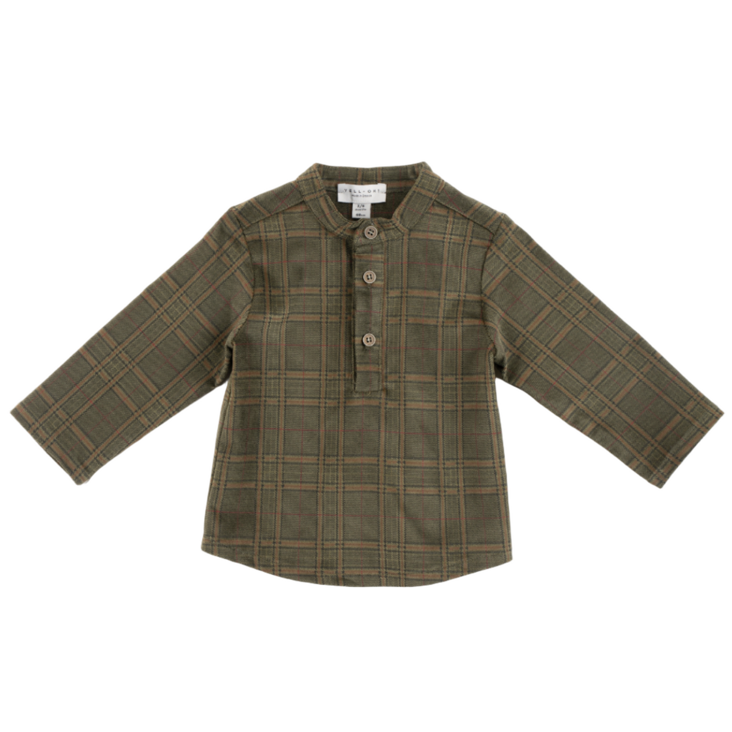 52B.41211320100 # Βρεφικό Πουκάμισο Plaid Olive Khaki