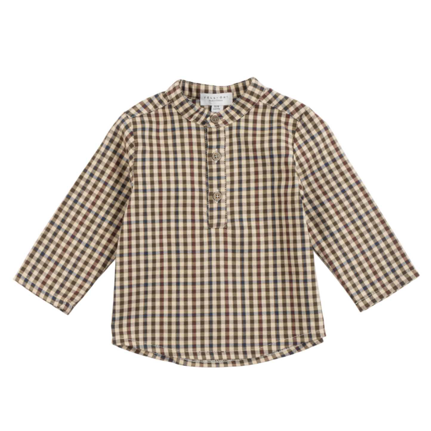 52B.41211320106 # Βρεφικό Καρό Πουκάμισο Polo Khaki