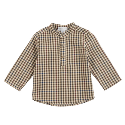 52B.41211320106 # Βρεφικό Καρό Πουκάμισο Polo Khaki