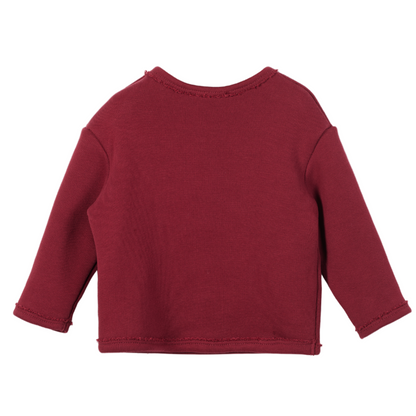 52B.41211322053 # Βρεφική Μπλούζα Φούτερ με Κεντημα Burgundy