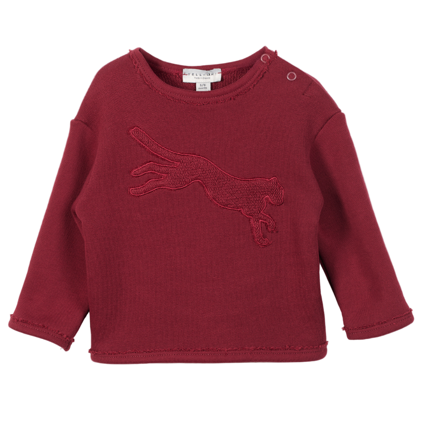 52B.41211322053 # Βρεφική Μπλούζα Φούτερ με Κεντημα Burgundy