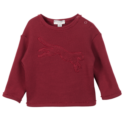 52B.41211322053 # Βρεφική Μπλούζα Φούτερ με Κεντημα Burgundy