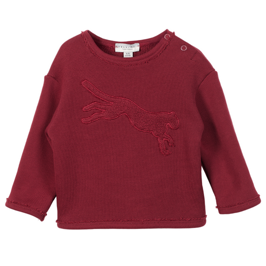 52B.41211322053 # Βρεφική Μπλούζα Φούτερ με Κεντημα Burgundy