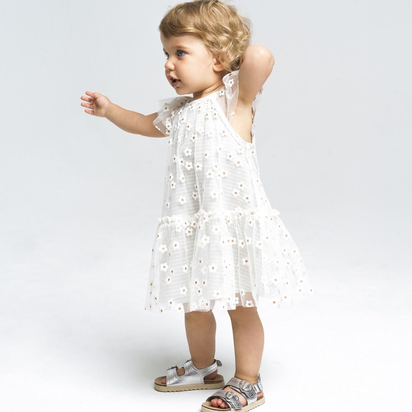 62A.41310140045 # Baby Short-Sleeved Dress Hera Daisies