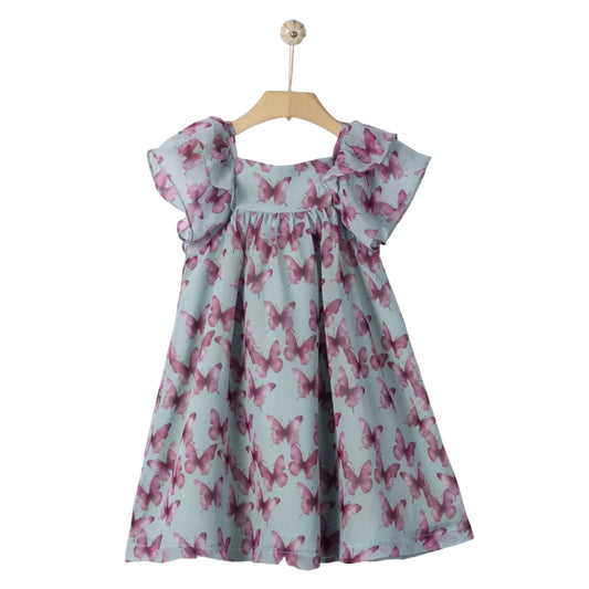62A.41310340026 # Kids Short-Sleeved Dress Klea Aqua Mix