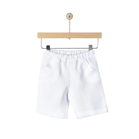 62A.41311104210 # Kids Linen Bermuda Shorts Hermes White