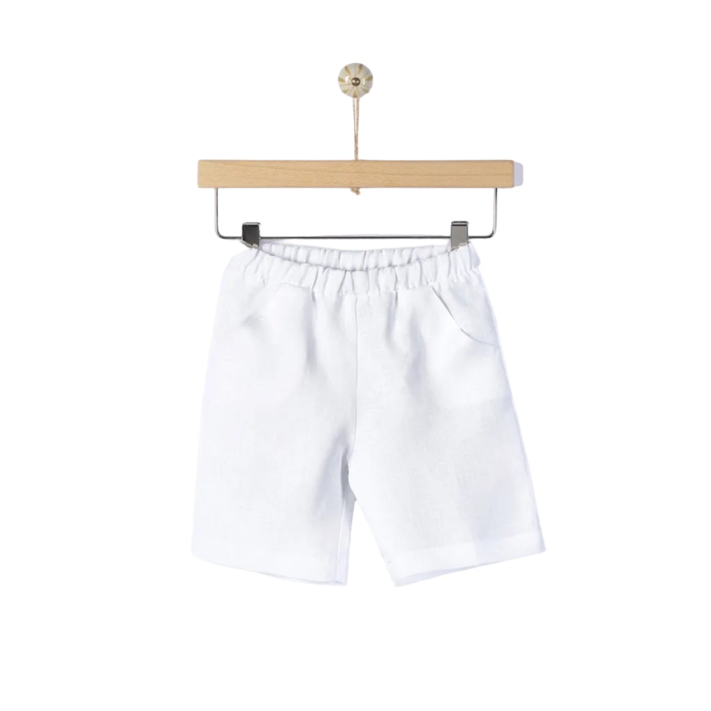 62A.41311104210_bb # Baby Linen Bermuda Shorts Hermes White
