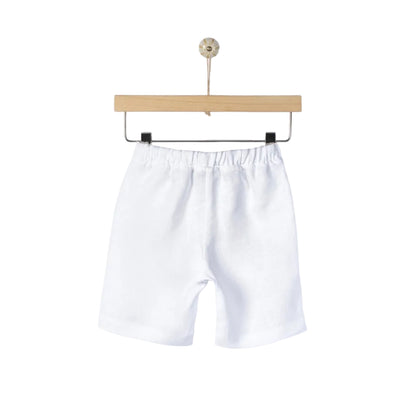 62A.41311104210_bb # Baby Linen Bermuda Shorts Hermes White