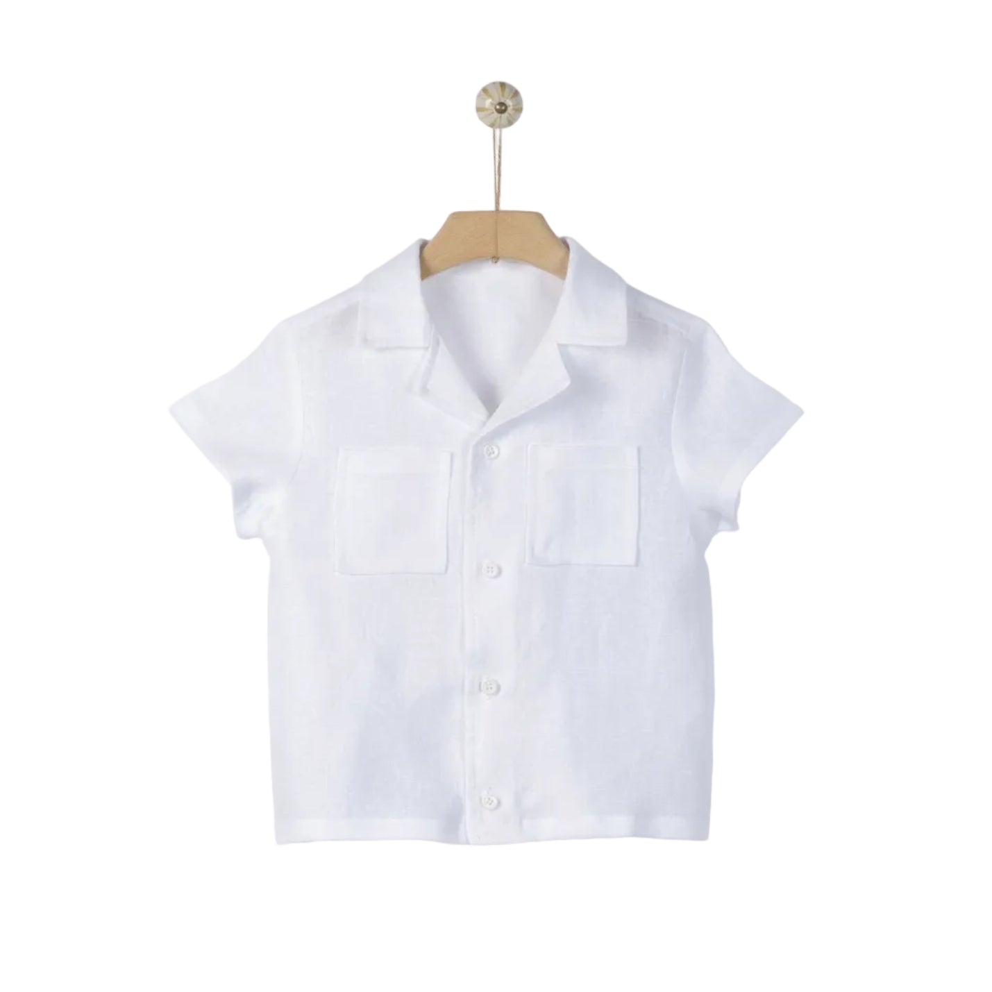 62A.41311123200 # Kids Linen Shirt Hermes White
