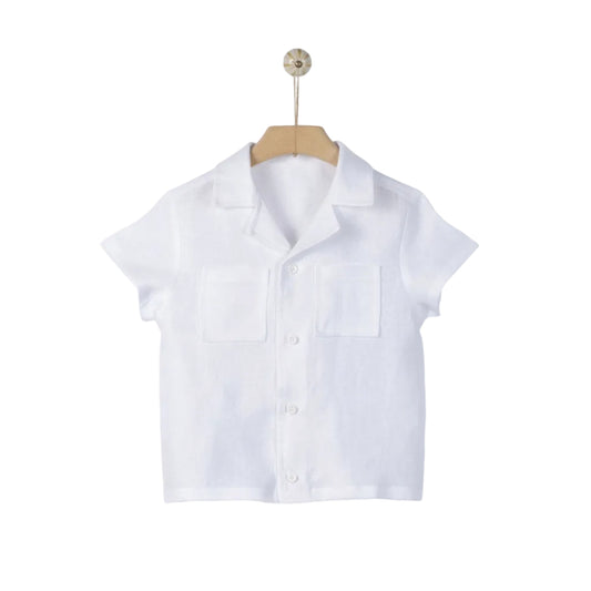 62A.41311123200 # Kids Linen Shirt Hermes White