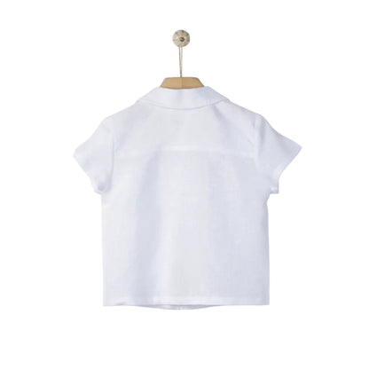 62A.41311123200 # Kids Linen Shirt Hermes White