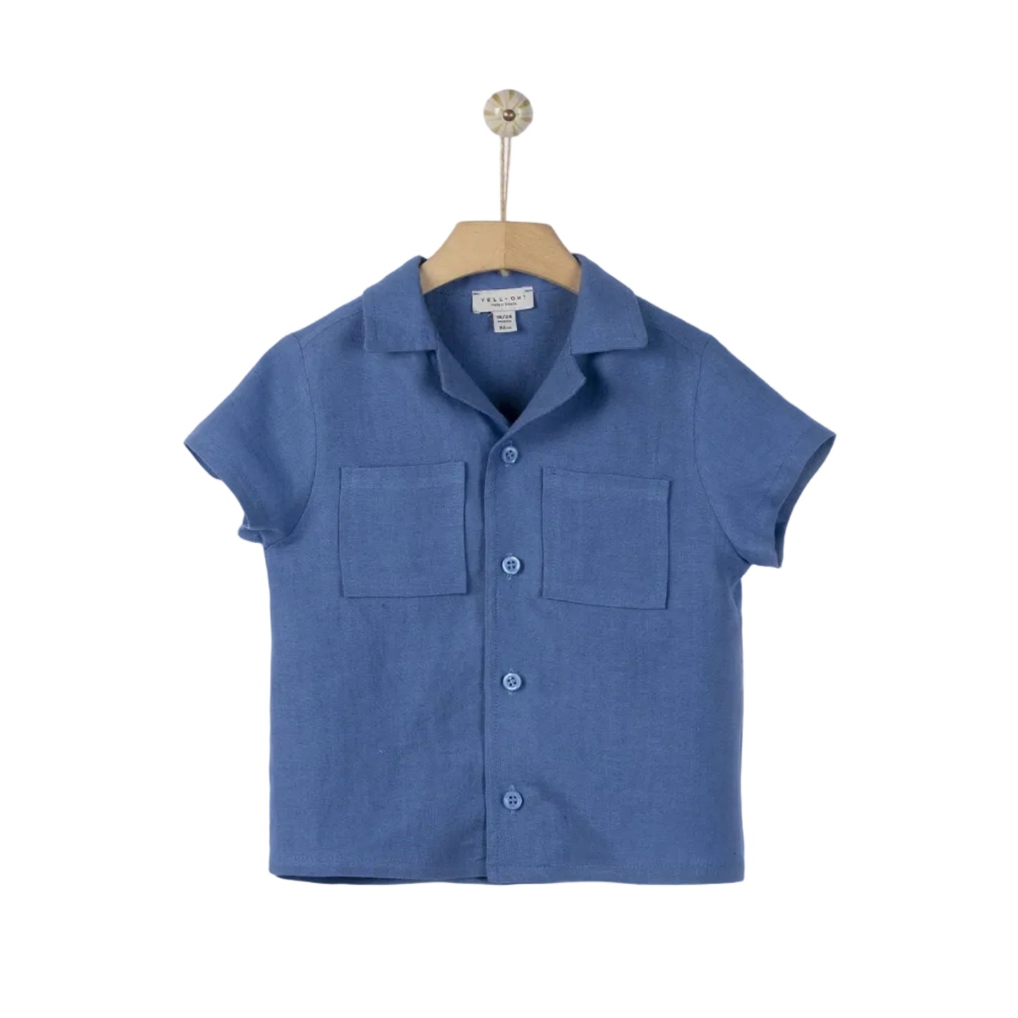 62A.41311123201 # Kids Linen Shirt Hermes Aegean Blue