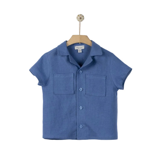 62A.41311123201 # Kids Linen Shirt Hermes Aegean Blue